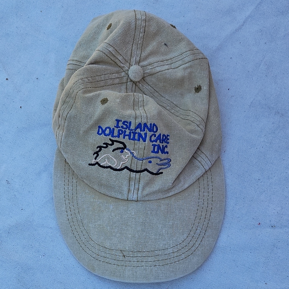 Beige Cap with Dolphin Embroidery